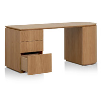 Koppar 1.77m Left Drawer Office Desk - Natural Oak
