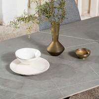 Craig Extendable Dining Table, Bulgarian Grey Ceramic