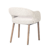 Set of 2 Chloe Upholstered Dining Chairs, Brown Leg