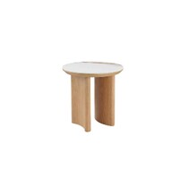 Lawrence Side Table, Natural with Ceramic