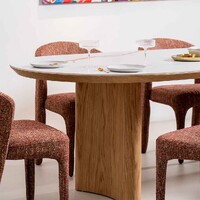 Lawrence Dining Table, Natural with Ceramic