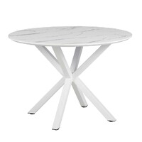 Vera Round Dining Table, White Marble