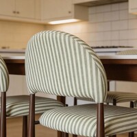 Emilie Set of 2 Dining Chair, Moss Walnut