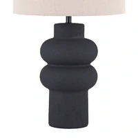 Isadora Ceramic Table Lamp, Matte Black