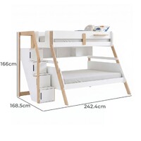 Bergen Single Over Double Bunk Bed with Staircase & Shelves