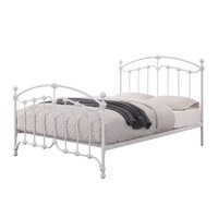 Katrina White Cast and Wrought Iron Single Bed Frame