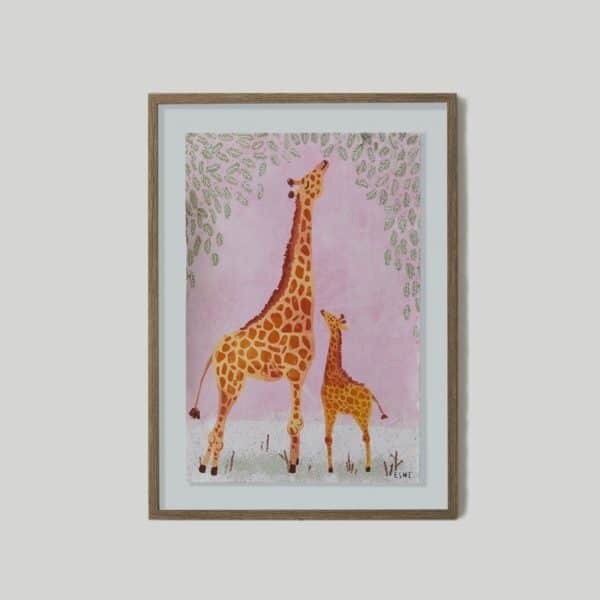 Kid's Framed Wall Art Large Colourful Animal Set of 4