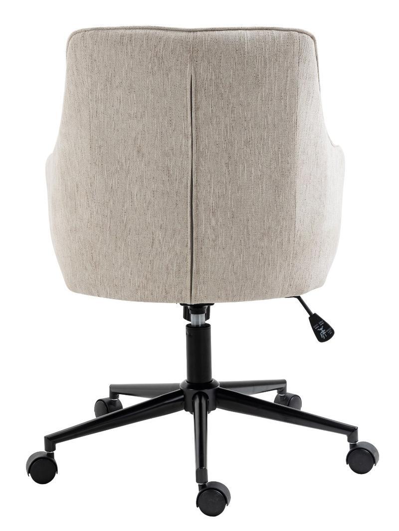 Stella Beige Lined Linen Fabric Upholstered Office Chair