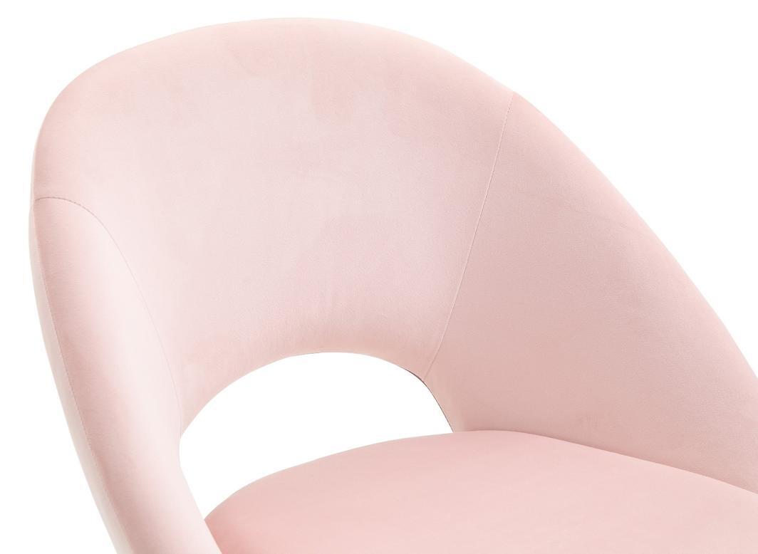 Octavia Pale Pink Velvet Fabric Office Chair