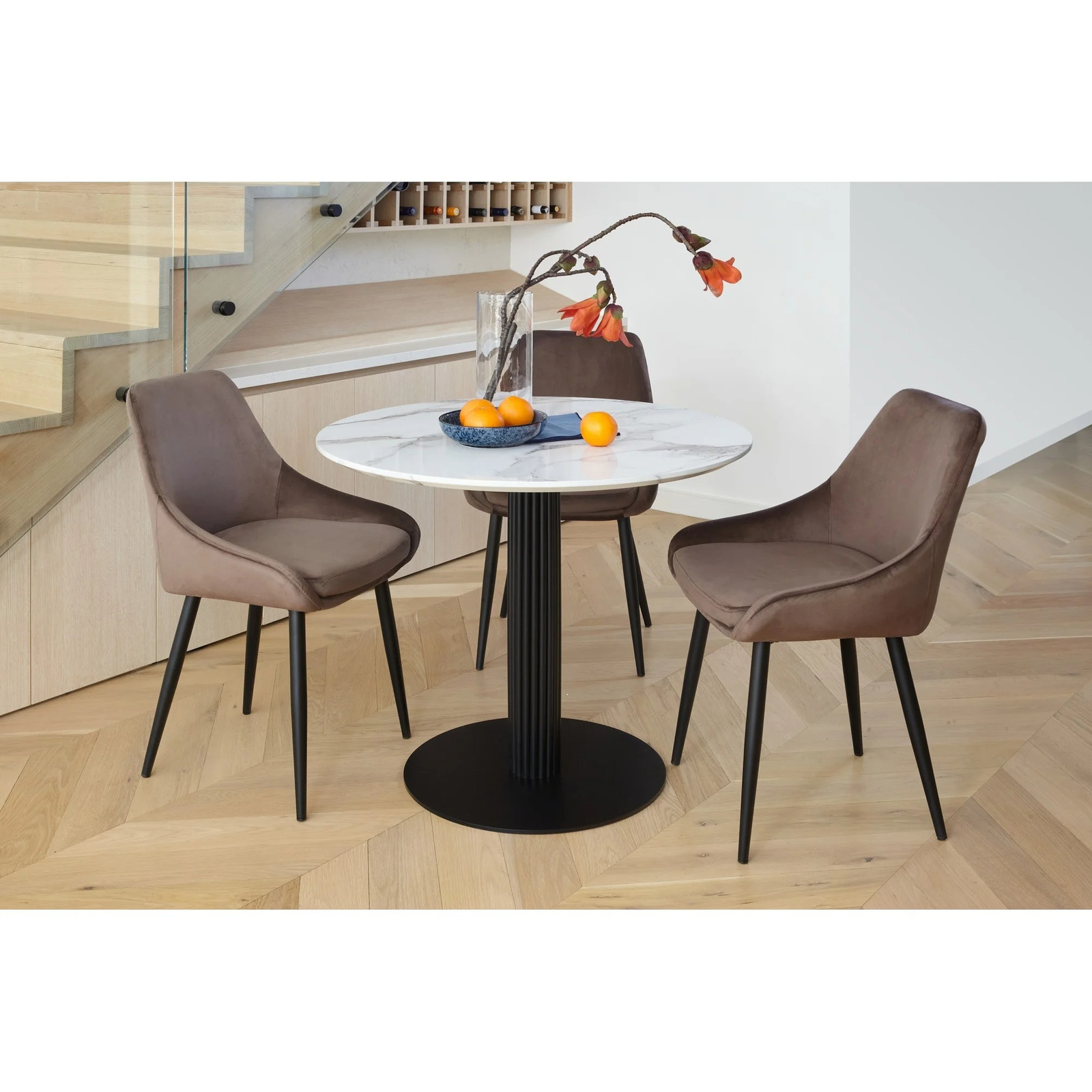 Martini Marble Effect Round Dining Table
