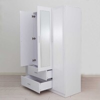 Redfern 4 Door 2 Drawer  Wardrobe with Mirror White