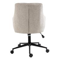 Stella Beige Lined Linen Fabric Upholstered Office Chair