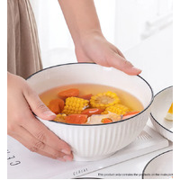 White Japanese Style Ceramic Dinnerware Set of 7
