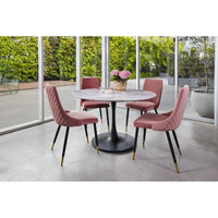 Elly Marble Effect Round Dining Sevella Black