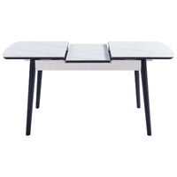 Nena Extension Dining Table, Snow White Ceramic