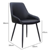 Set of 2 Dane Faux Leather Dining Chair, Black