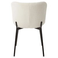 Ciselia Boucle Dining Chairs, White Set of 2