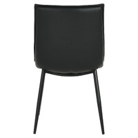 Set of 2 Reed Faux Leather Dining Chairs, Black