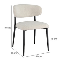 Set of 2 Ava Boucle Dining Chairs