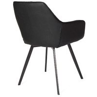 Aaliyah Faux Leather Dining Chairs,  Black Set of 2