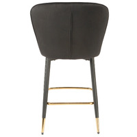 Reid Velvet Barstools, Black Set of 2