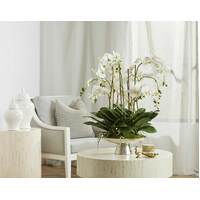 Diamond Pattern Ceramic Ginger Jar White/Gold 40cm