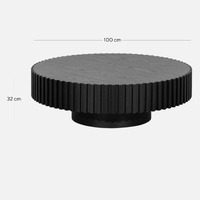 Sia Oak Round Coffee Table, Black