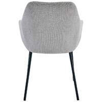 Nola Fabric Carver Dining Chairs, Grey Set of 2