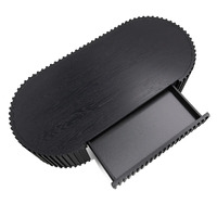 Francesca 1.3m Oval Coffee Table, Full Black Oak