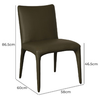 Claudia Faux Leather Dining Chairs, Olive Set of 2