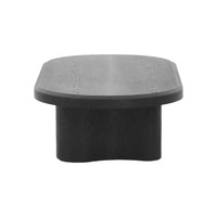 Jerrin Wooden Oval Coffee Table, Full Black