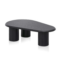 Mario Wooden Nested Coffee & Side Table Set, Black Oak