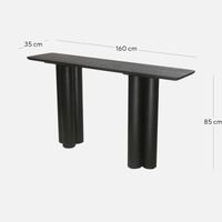 Oslo Wooden 1.6m Console Table, Full Black