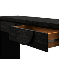 Chloe 140cm Console Table with Drawers - Textured Espresso Black