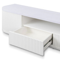 Cosmos 2m Veneer Top Entertainment TV Unit - Two Tone White