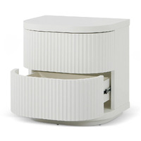 Cosmos Bedside Table - Full White