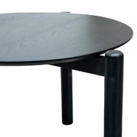 Nest of Ines Wooden Round Coffee tables - Black