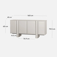 Artie 1.6m Sideboard Unit - Light Grey