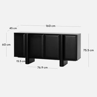 Artie 1.6m Sideboard Unit - Full Black