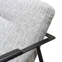Jack Fabric Armchair - Light Spec Grey - Black Legs