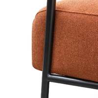 Jaspa Fabric Armchair - Burnt Orange - Black Legs