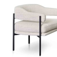 Diana Rustic Beige Fabric Armchair - Black Legs