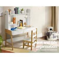 Henry 2PCS Kids Table and Chairs Set Study Activity Toys Storage Desk Drawer
