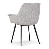 Set of 2 - Ariana Fabric Dining Chair - Pepper Boucle