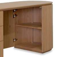 Koppar 1.77m Left Drawer Office Desk - Natural Oak