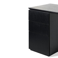 Koppar 1.77m Left Drawer Office Desk - Black Oak