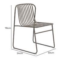 Set of 2 Pesco Curved Outdoor Dining Chairs