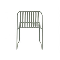 Set of 2 Pesco Curved Outdoor Dining Chairs, Thyme Green