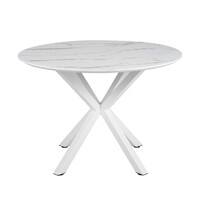 Vera Round Dining Table, White Marble