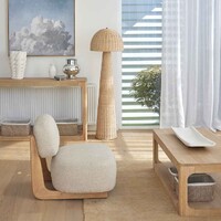 Tatum Armchair, Off White & Natural